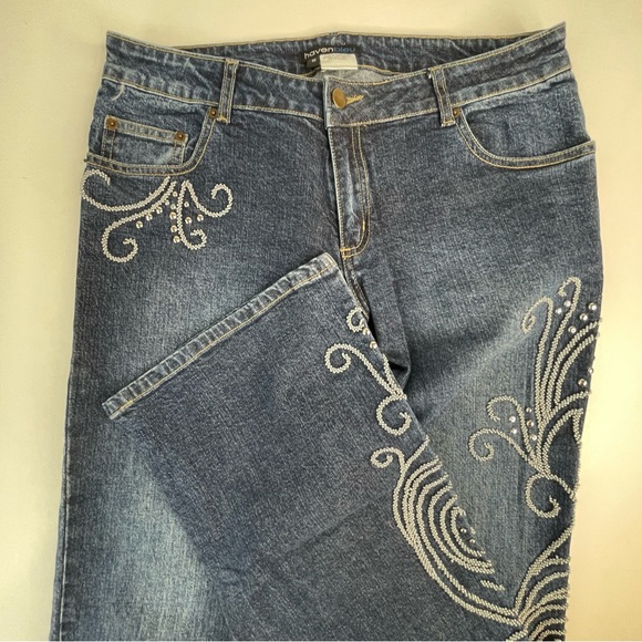 Havenbleu boot cut jeans with silver tone studded leg design - Picture 6 of 17